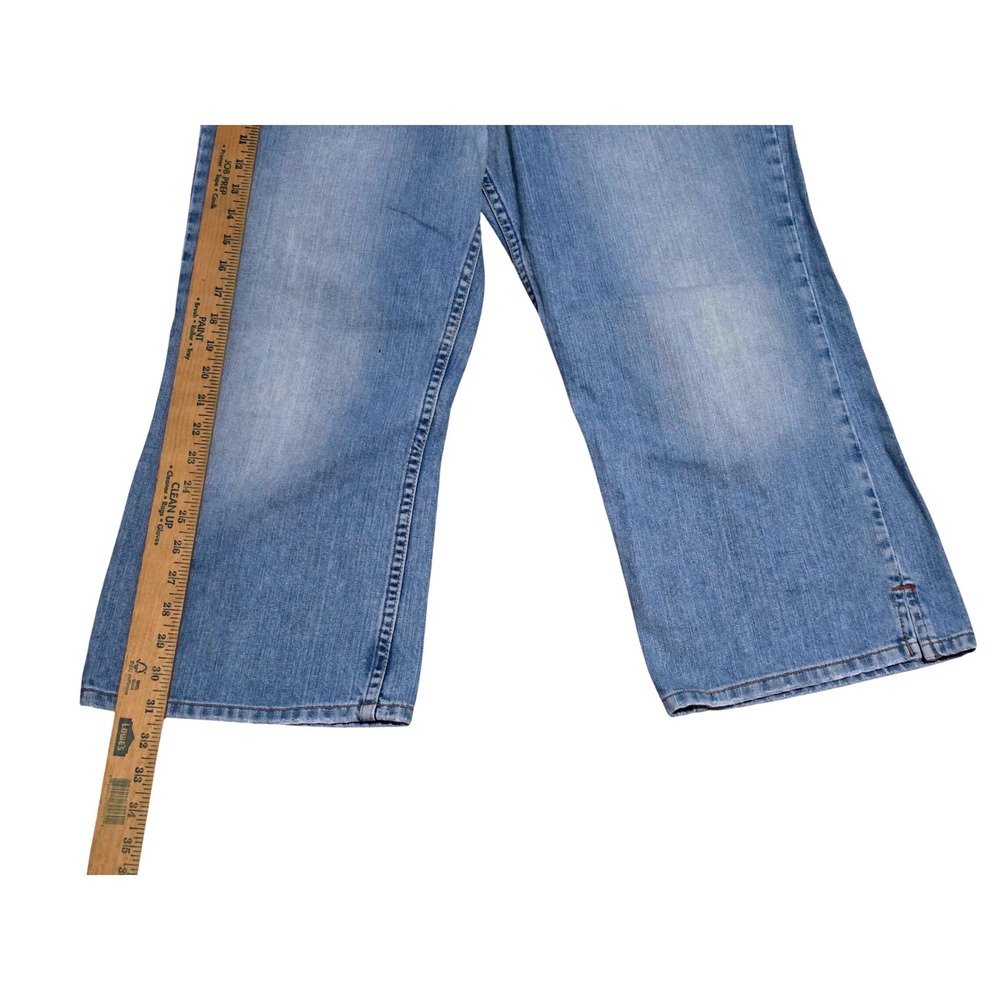 Lucky Brand Blue Jeans Womens 14/32 Light Wash Distressed Cropped Capri Wide Leg - Picture 5 of 11